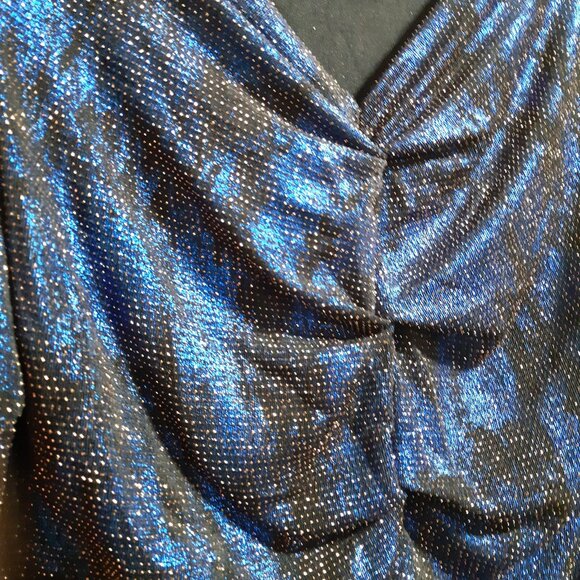 Midnight Blue Joseph Ribkoff Shimmer Top - Picture 2 of 7